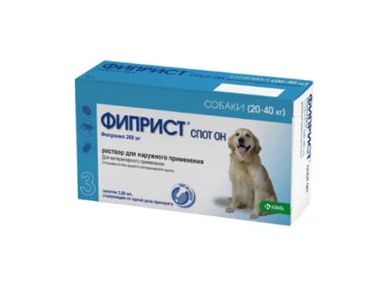 Фиприст спот он, для собак 20-40 кг капли на холку, 1 пипетка