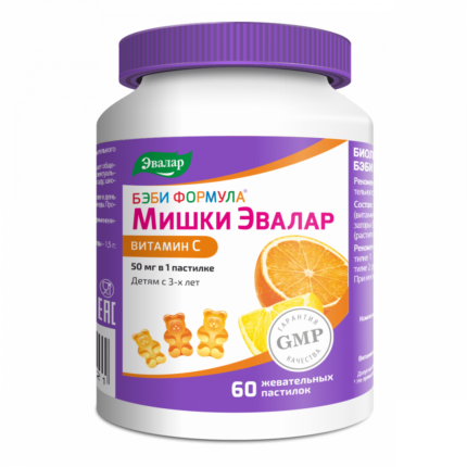 Бэби Формула Мишки Витамин С 60 пастилок