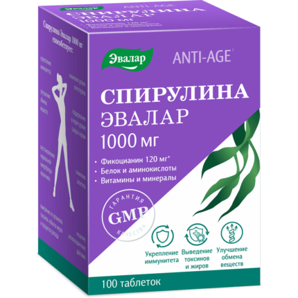 Спирулина Эвалар 1000 мг 100 таблеток