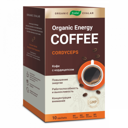 Растворимый кофе с кордицепсом Organic Evalar energy 10 саше
